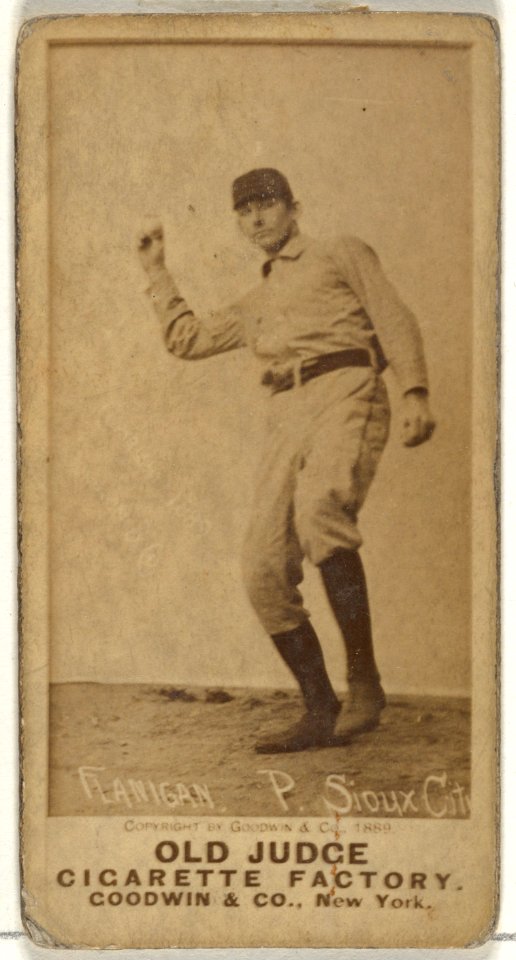 Thomas Flanagan, Pitcher, Sioux City Corn Huskers, from the Old Judge series (N172) for Old Judge Cigarettes MET DP846441
