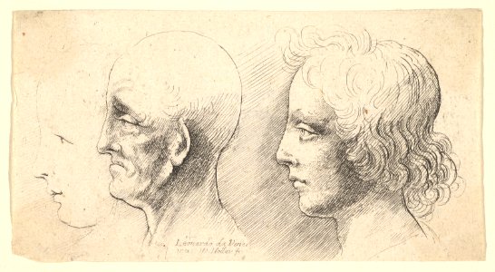 Three profile heads, one in outline only MET DP823732