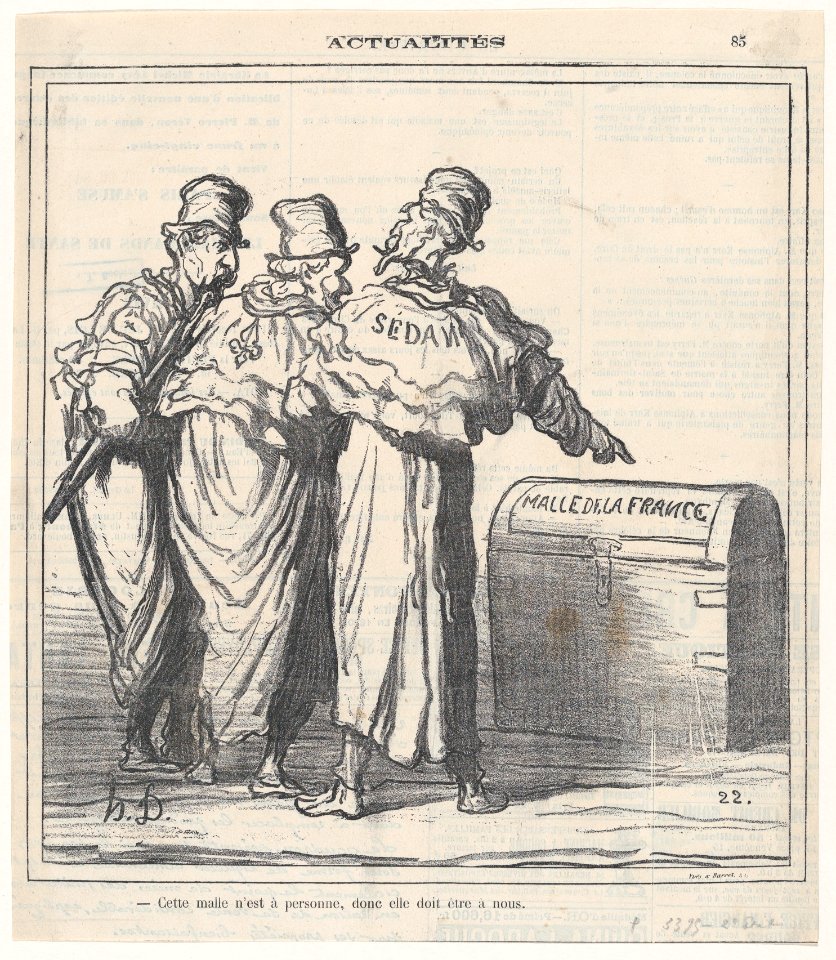 This trunk belongs no one, so it must be ours!, from 'News of the day,' published in Le Charivari, May 6, 1872 MET DP877986