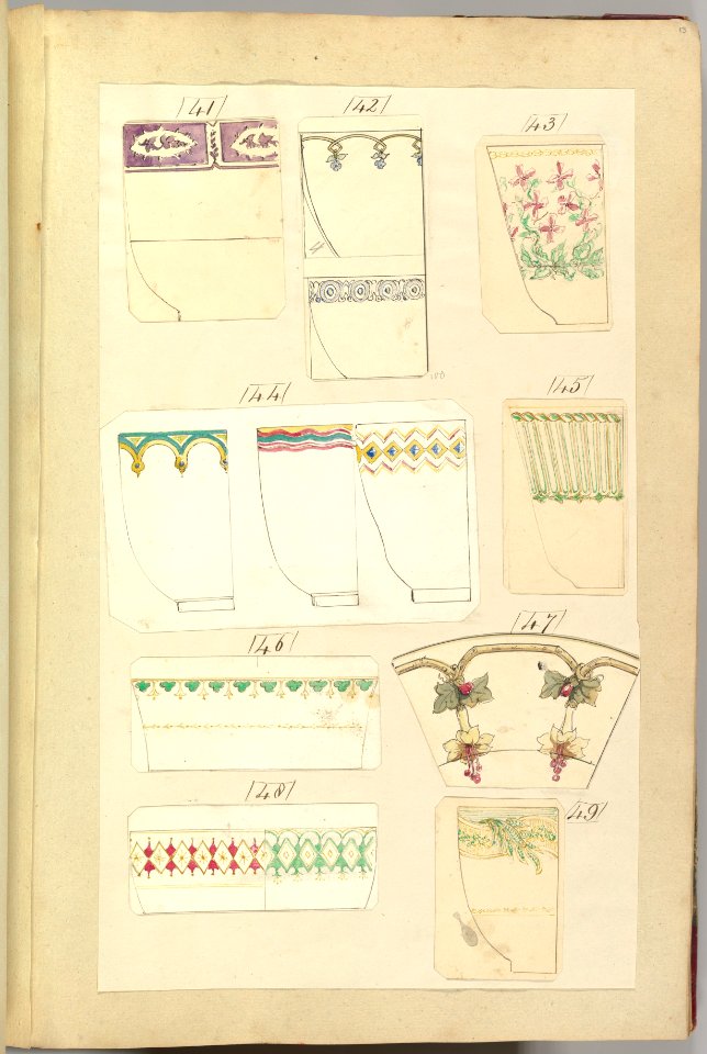 Thirteen Designs for Decorated Cups MET DP827475