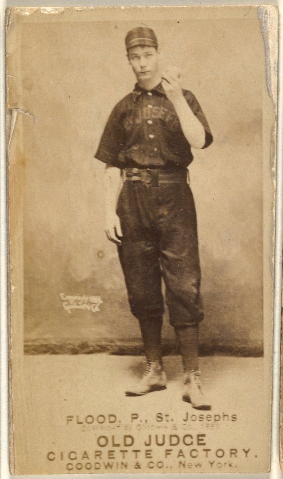 Thomas J. Flood, Pitcher, St. Joseph Clay Eaters, from the Old Judge series (N172) for Old Judge Cigarettes MET DP846244