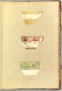 Three Designs for Decorated Cups MET DP827019. Free illustration for personal and commercial use.