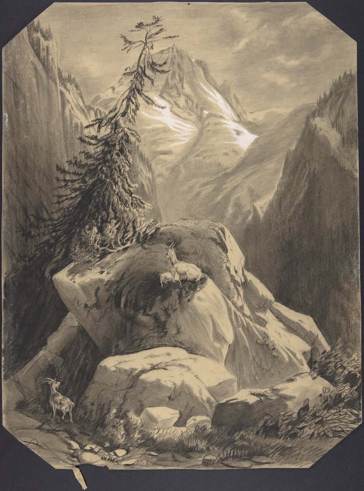 Three Goats in a Moutainous Landscape MET DP803713