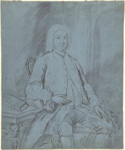 Three-Quarters-Length Portrait Study of a Man Seated at a Desk with a Dog MET DP800730