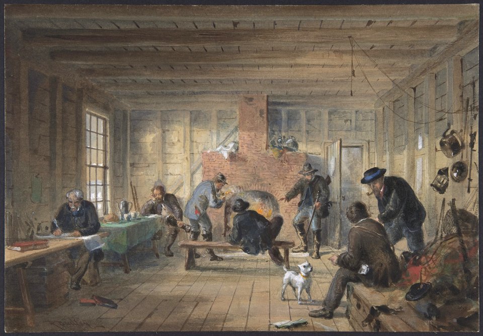 Telegraph House, Trinity Bay, Newfoundland- Interior View of the Mess Room, 1858 MET DP801250