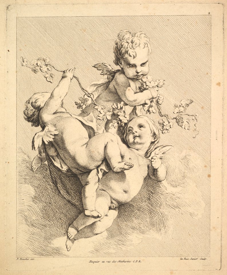 Three Cupids Playing with Vine Branches MET DP826310