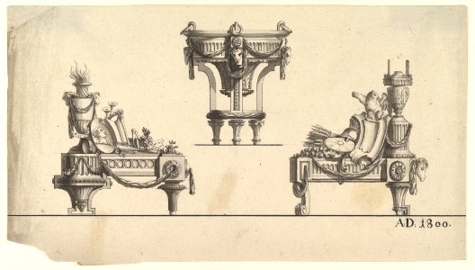 Three Designs for Architectural Trophies MET DP818911. Free illustration for personal and commercial use.