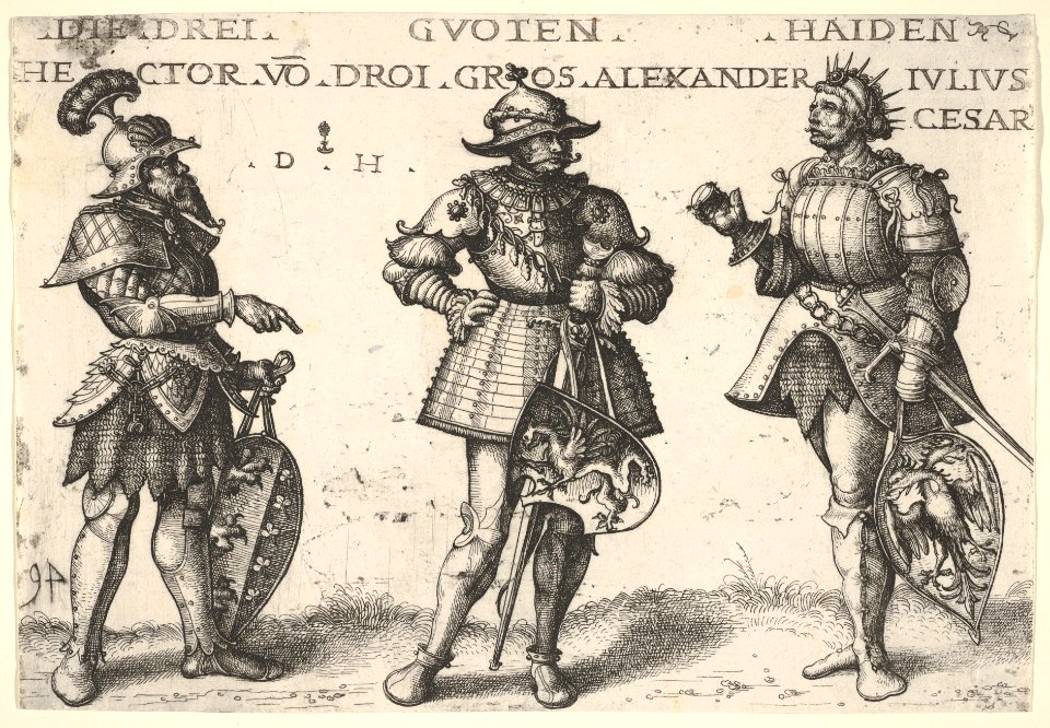 Three Worthy Pagans- Hector, Alexander the Great, and Julius Caesar MET DP834174