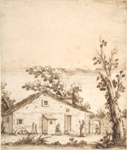 Three Figures by a Rustic Dwelling MET DP808212