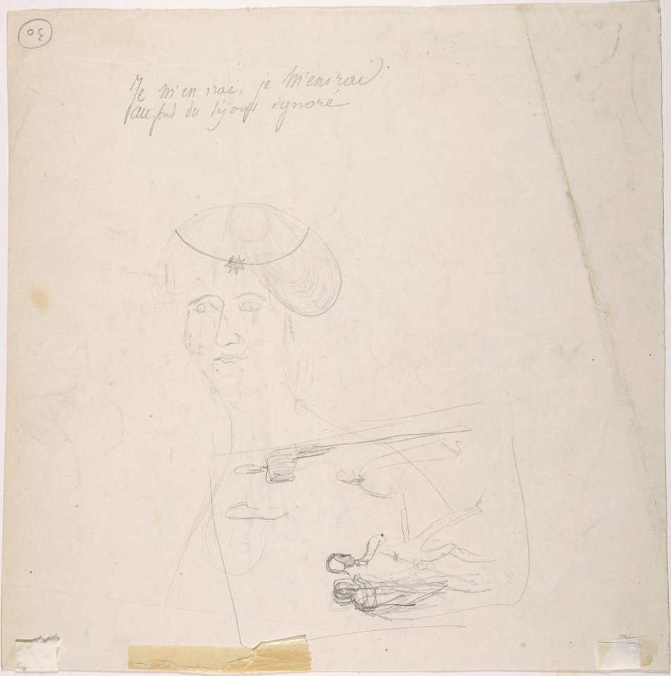 Three figures on horseback with indications at right MET DP802750