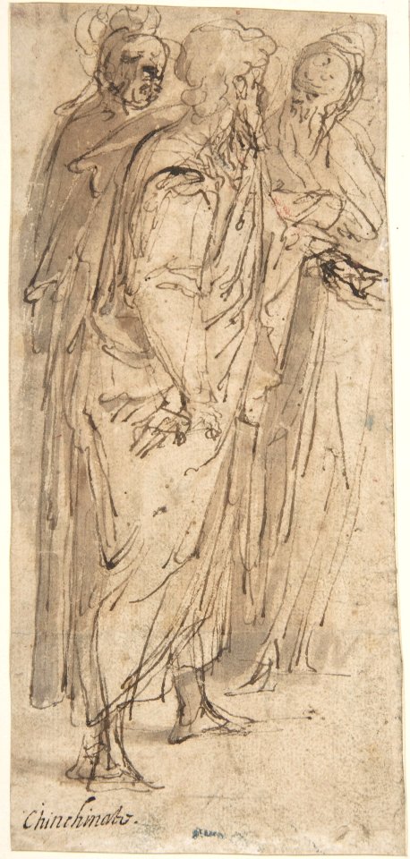 Three Standing Male Figures (recto); Two Standing Male Figures (verso) MET DP809170