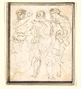 Three Standing Figures in Antique Costume. MET DP809322