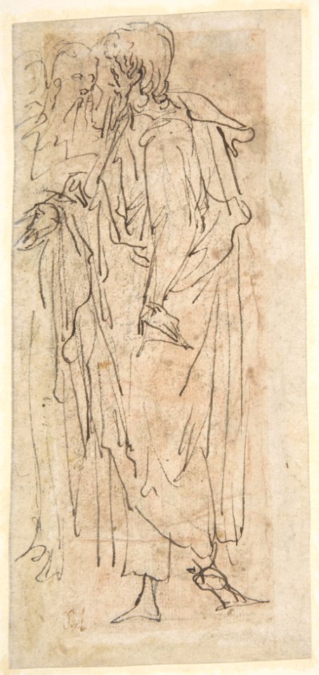 Three Standing Male Figures (recto); Two Standing Male Figures (verso) MET DP809171