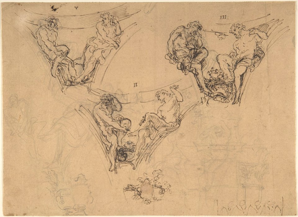 Three Studies for Spandrel Figures MET DP802683