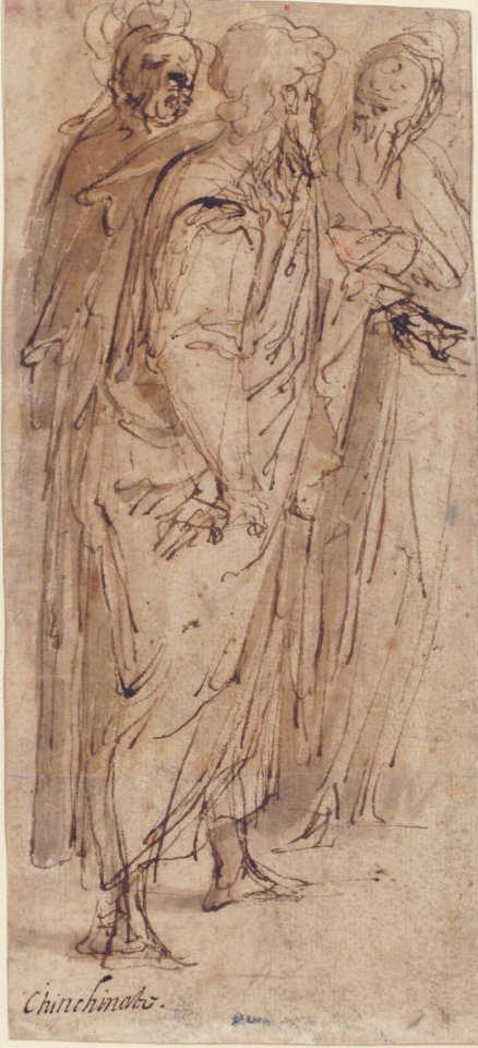 Three Standing Male Figures (recto); Two Standing Male Figures (verso) MET 1970.101.1 RECTO