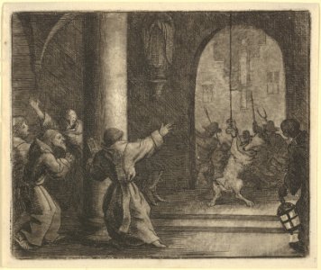 The Wolf Rings the Bells of a Convent from Hendrick van Alcmar's Renard The Fox MET DP837706