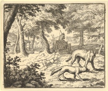 The Wolf Accuses Renard of Eating the Fish that He Stole from Hendrick van Alcmar's Renard The Fox MET DP837689