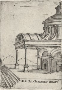 Tem. Ro. Penatibus Dicatu, from a Series of 24 Depicting (Reconstructed) Buildings from Roman Antiquity MET DP874925