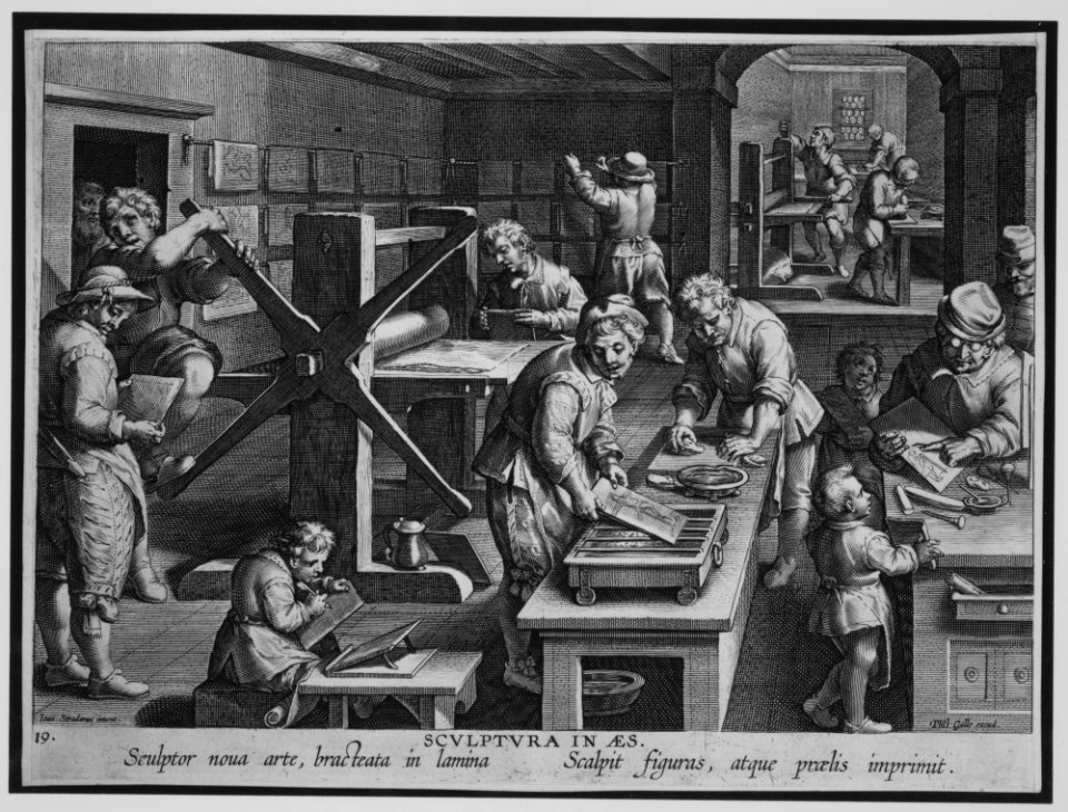 The Workshop of an Engraver -Sculptura in Aes-, plate 19 from Nova Reperta MET MM28911