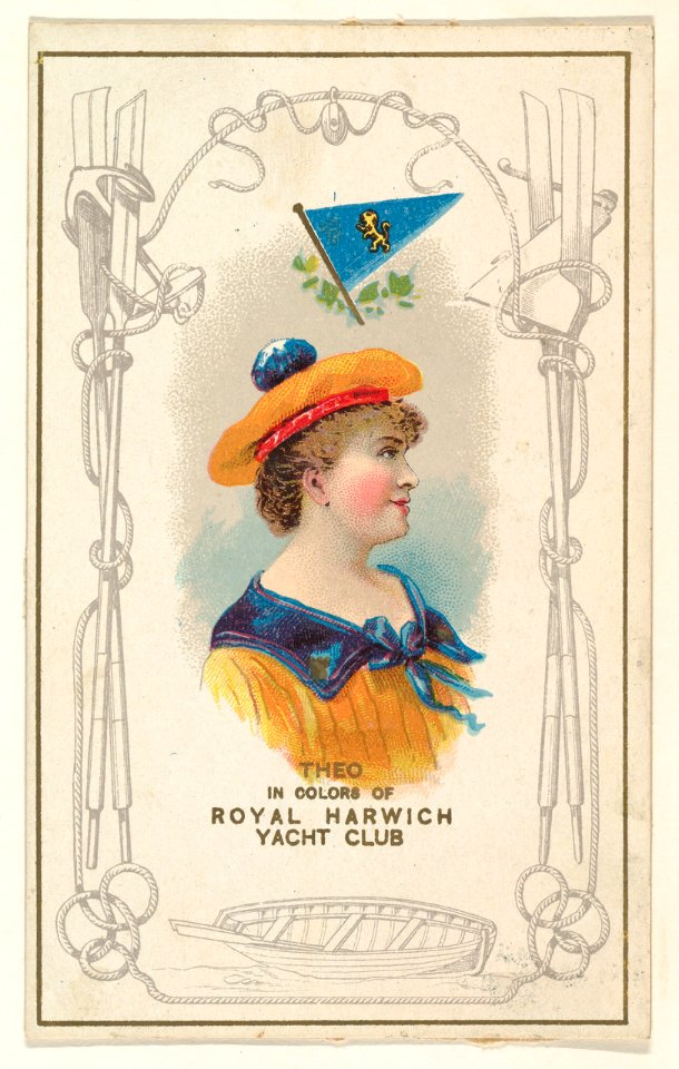 Theo in Colors of the Royal Harwich Yacht Club, from the Yacht Colors of the World series (N140) issued by Duke Sons & Co. to promote Honest Long Cut Tobacco MET DP865787