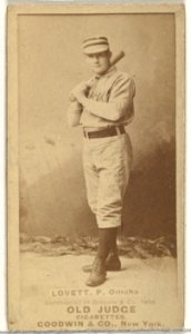 Thomas Joseph "Tom" Lovett, Pitcher, Omaha Omahogs- Lambs, from the Old Judge series (N172) for Old Judge Cigarettes MET DP846327