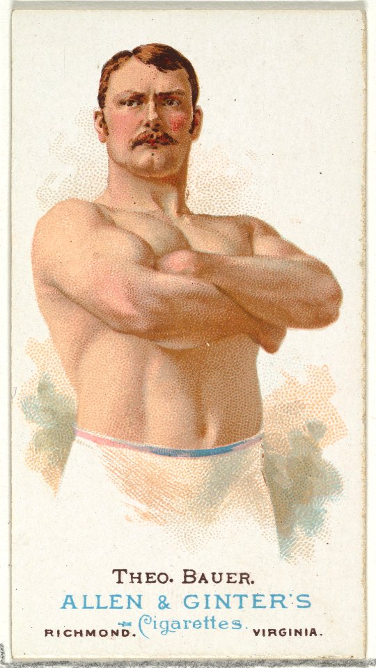 Theodore Bauer, Wrestler, from World's Champions, Series 1 (N28) for Allen & Ginter Cigarettes MET DP838221