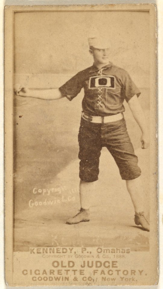 Theodore A. "Ted" Kennedy, Pitcher, Omaha Omahogs- Lambs, from the Old Judge series (N172) for Old Judge Cigarettes MET DP846344