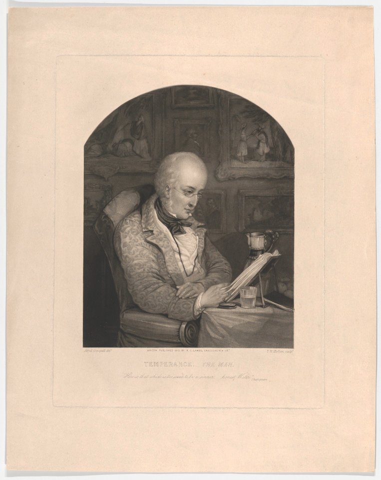 Temperance.–The Man- "Here is that which is too weak to be a sinner–honest Water"–Shakespeare MET DP858710