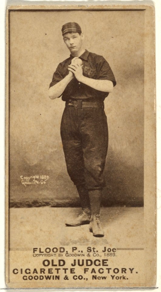 Thomas J. Flood, Pitcher, St. Joseph Clay Eaters, from the Old Judge series (N172) for Old Judge Cigarettes MET DP846149