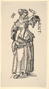 Temperance (Die Mesikait), from The Seven Virtues, in Holzschnitte alter Meister gedruckt von den Originalstöcken der Sammlung Derschau im besitz des Staatlichen Kupferstich-kabinetts zu Berlin MET DP834018