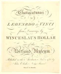 Title Page- Characaturas by Leonardo da Vinci, from Drawings by Wincelslaus Hollar, out of the Portland Museum MET DP824102
