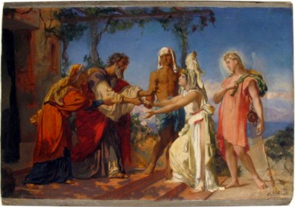 Tobias Brings His Bride Sarah to the House of His Father, Tobit MET 1990.157