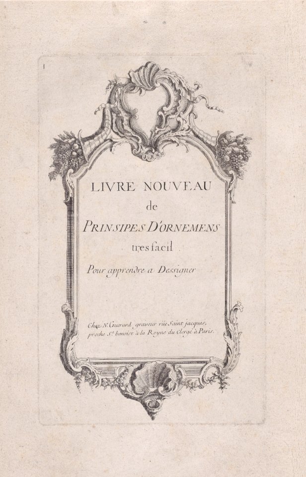 Title Page to 'Livre Nouveau de Prinsipes D'Ornemens, tres facil Met DP889253