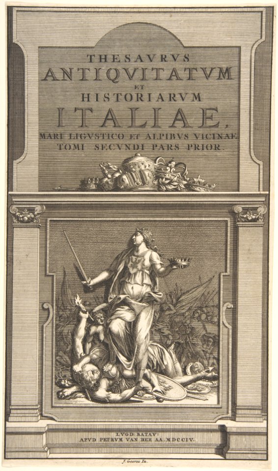 Title Page for the 'Thesavrvs Antiqvitatvm et Historianrvm Italie, Mari Lingvistico et Alpibvs Vicinae Tome Secondi Pars Prior' MET DP800331