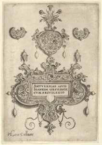 Title Plate, from Pendant Designs with Deities in Niches and Flower-Arabesques MET DP837436