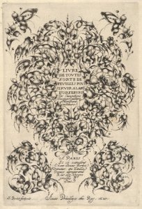 Title Plate with Goldsmiths' Bouquet, from Livre de Toutes Sorte de Feuilles Pour Servir a l'Art d'Orfeburie MET DP837332