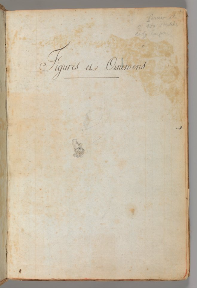 Title to Scrapbook containing Drawings and Several Prints of Architecture, Interiors, Furniture and Other Objects MET DP372106