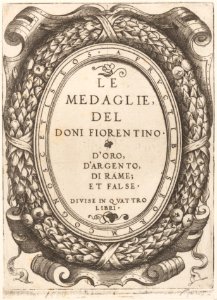 Title plate- Le Medaglie del Doni Fiorentino MET DP163374