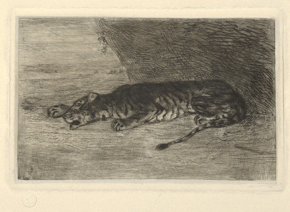 Tiger Lying at the Entrance of its Lair MET DP851170