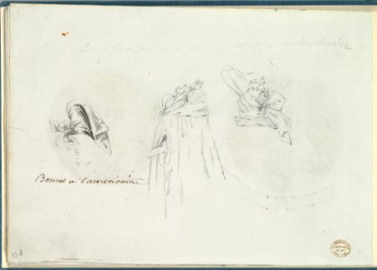Three Costume Sketches of a Bonnet, a Cloak, and a Hat MET DP825823