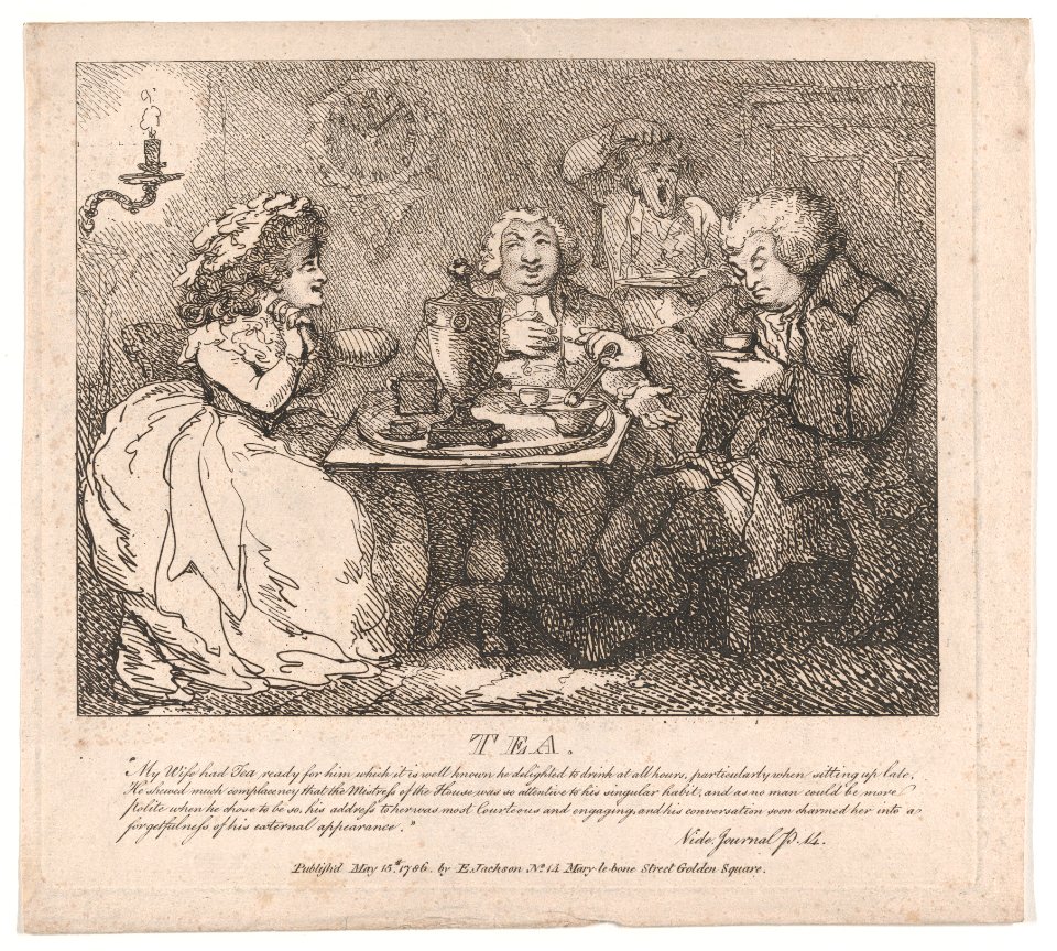 Tea at the Journalist's House in St. James's Court (Picturesque Beauties of Boswell, Part the First) MET DP871882