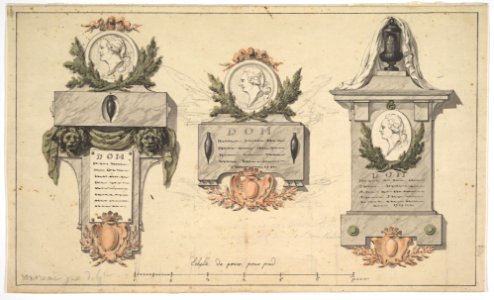 Three Designs for a Funerary Monument or Epitaph MET DP823927