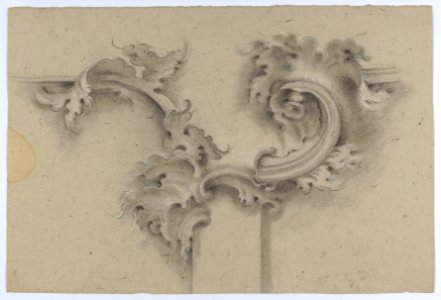 Three Design for Ornament & Architecture- Perspectival Rendering of a Ceiling; Two Sheets of Rocaille Designs MET DP838168