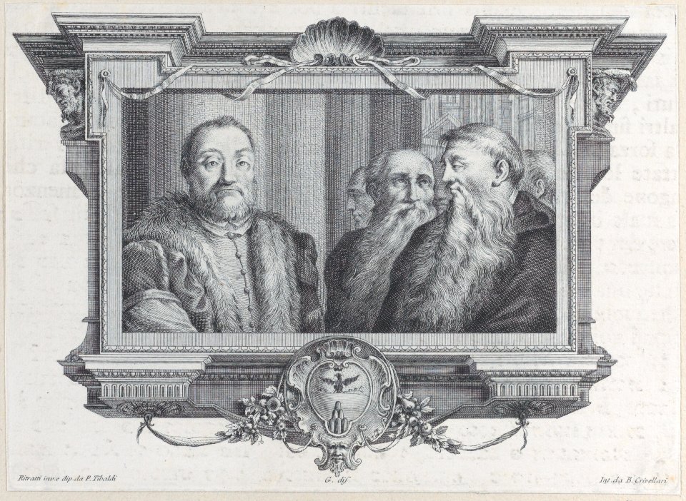 Three bearded men, one wearing fur Met DP885413