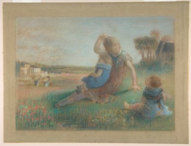 Three Children in a Landscape MET DP812184