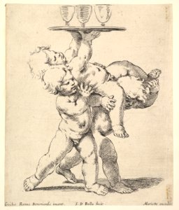 Three children carrying a tray MET DP829704