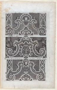 Three Designs for Embroidered Headboards, from Nouveaux Liure da Partements, part of Œuvres du Sr. D. Marot MET DP874081