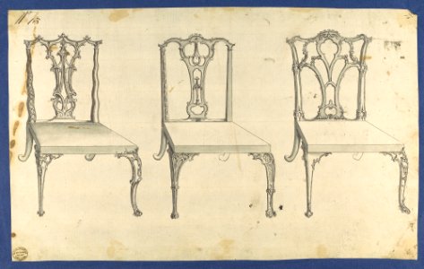 Three Chairs, in Chippendale Drawings, Vol. I MET DP104146