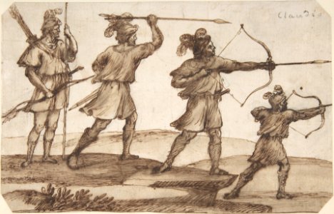 Three Archers and a Figure with a Spear MET DP805693