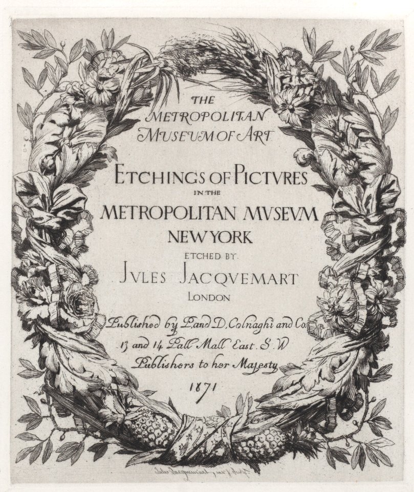 Title page, Etchings of Pictures in the Metropolitan Museum New York Met DP886859